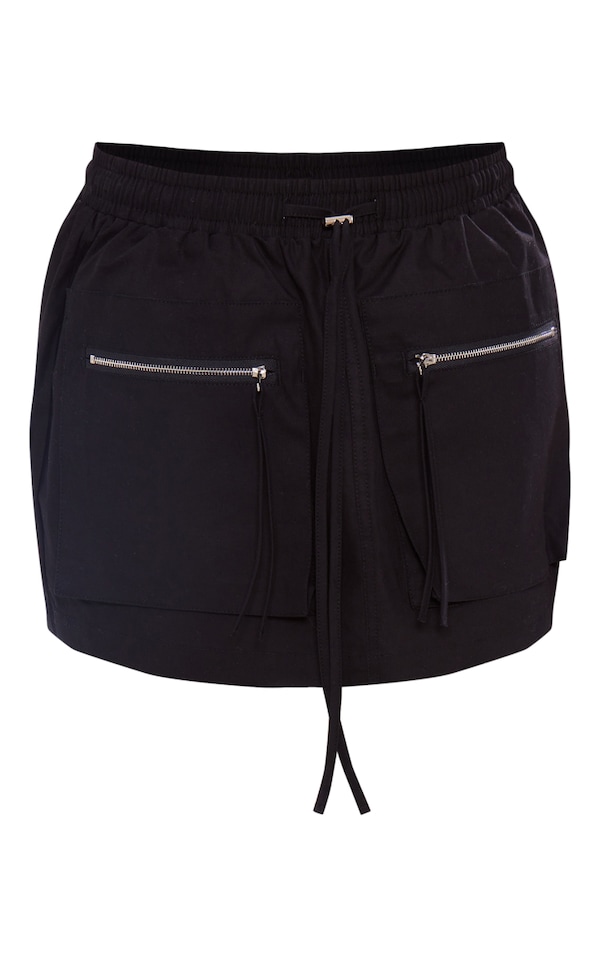 Black Ripstop Pocket Front Cargo Mini Skirt | Bottoms | PLT