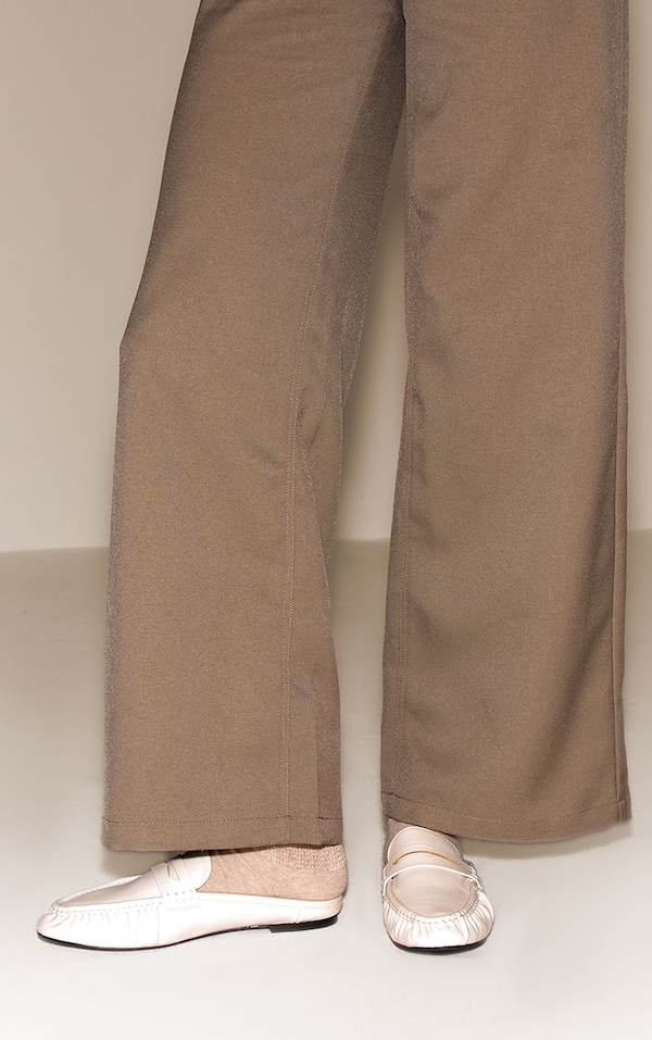 Cream Ruched Round Toe Loafer Mule