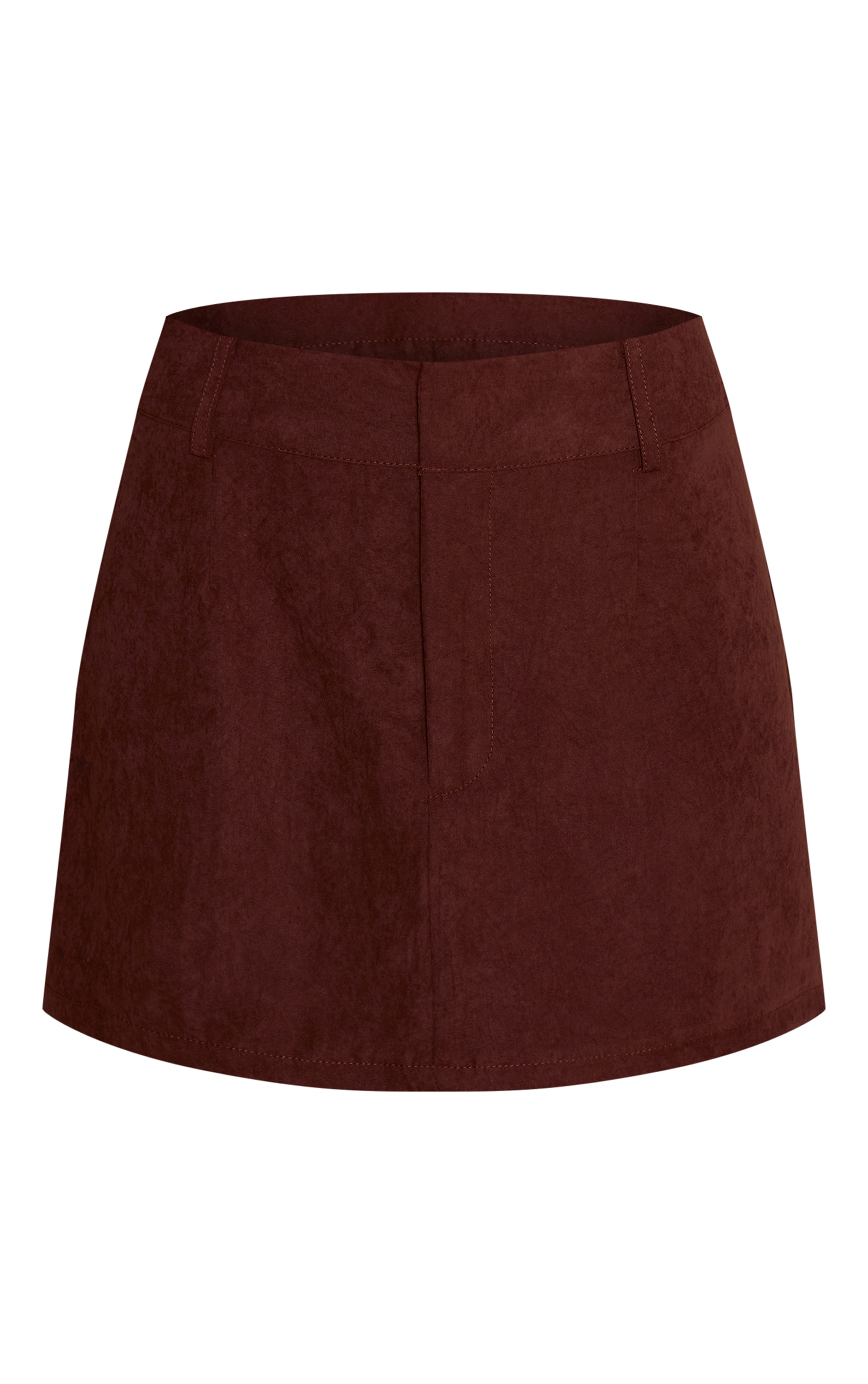 Brown Peach Skin Fitted Mini Skirt image 6