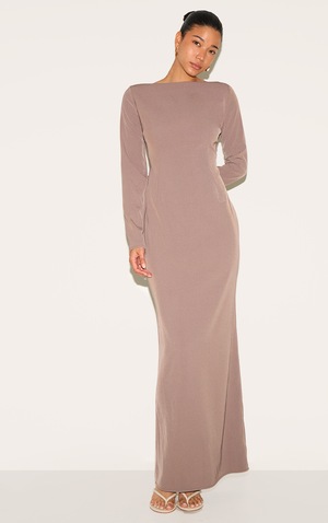 Seasgair Merino Wool Maxi Dress in Mushroom