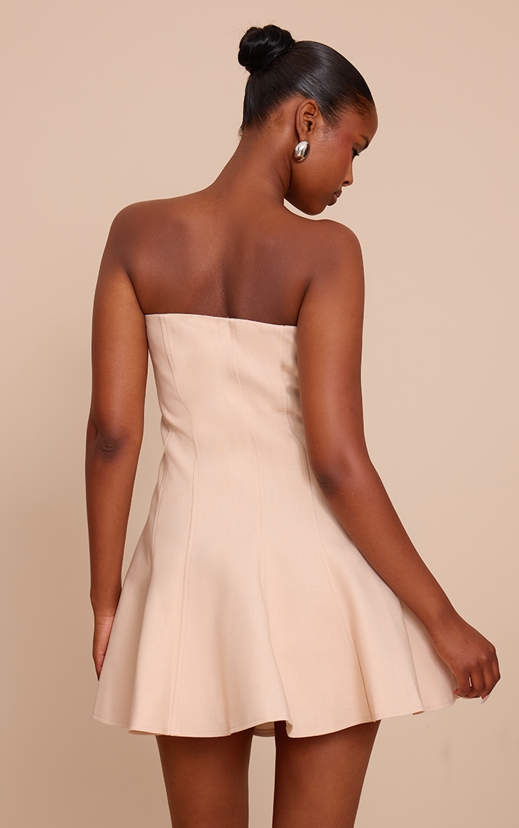 Cream Woven Bandeau Shift Mini Dress image 2