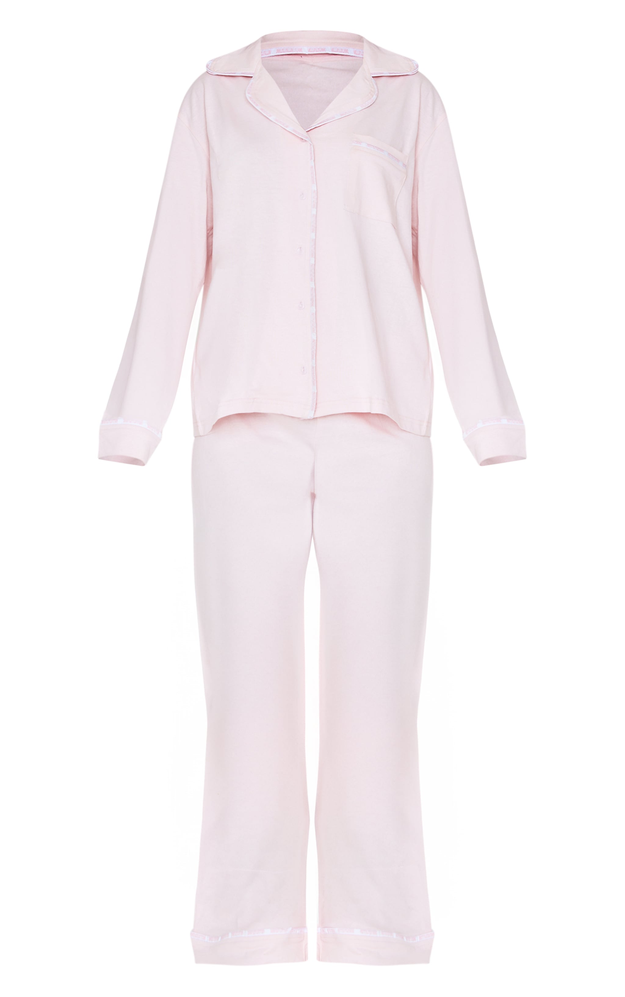 PRETTYLITTLETHING Ensemble de pyjama en jersey rose à coutures surjetées image 5