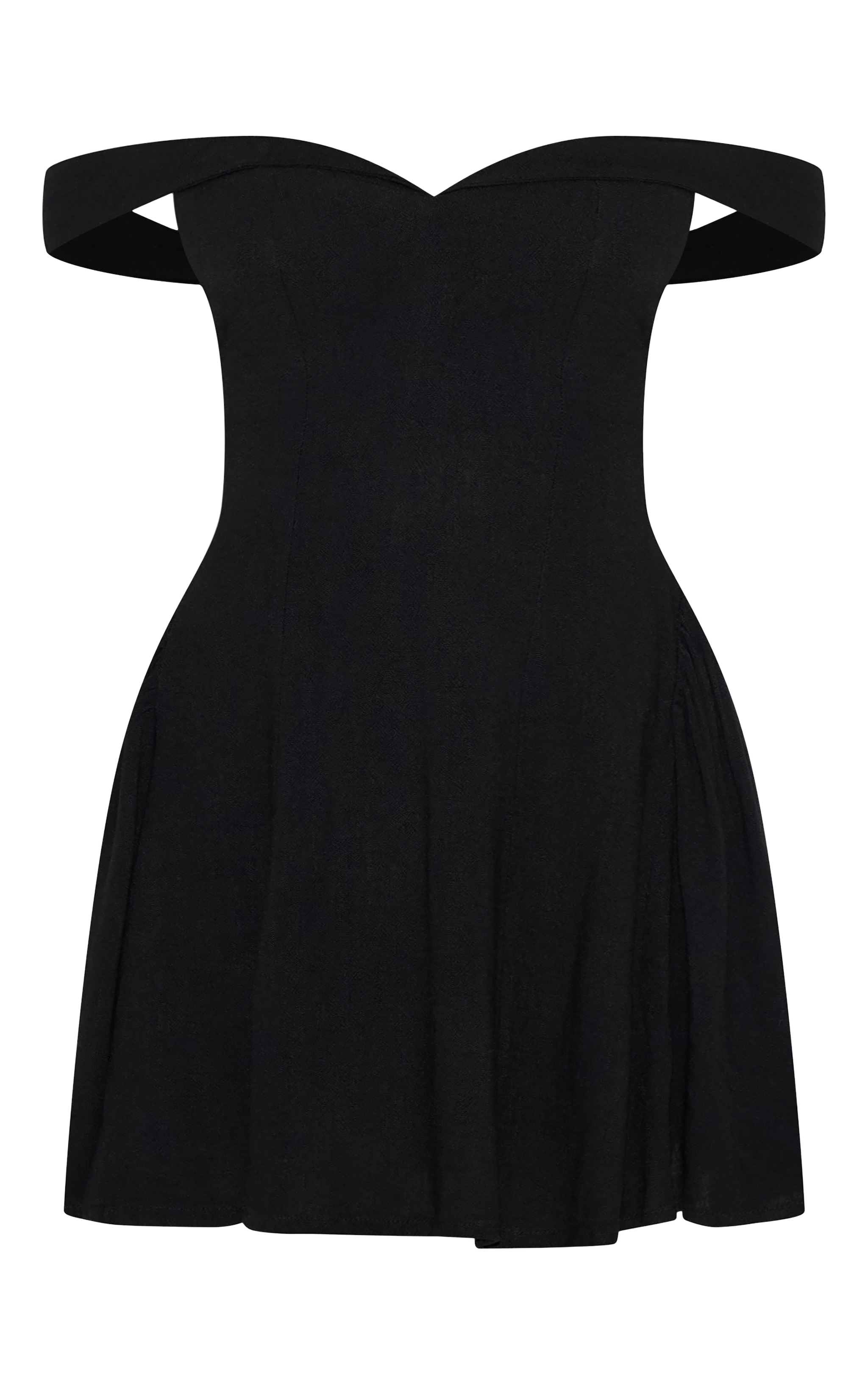 Robe droite noire à col bardot image 5