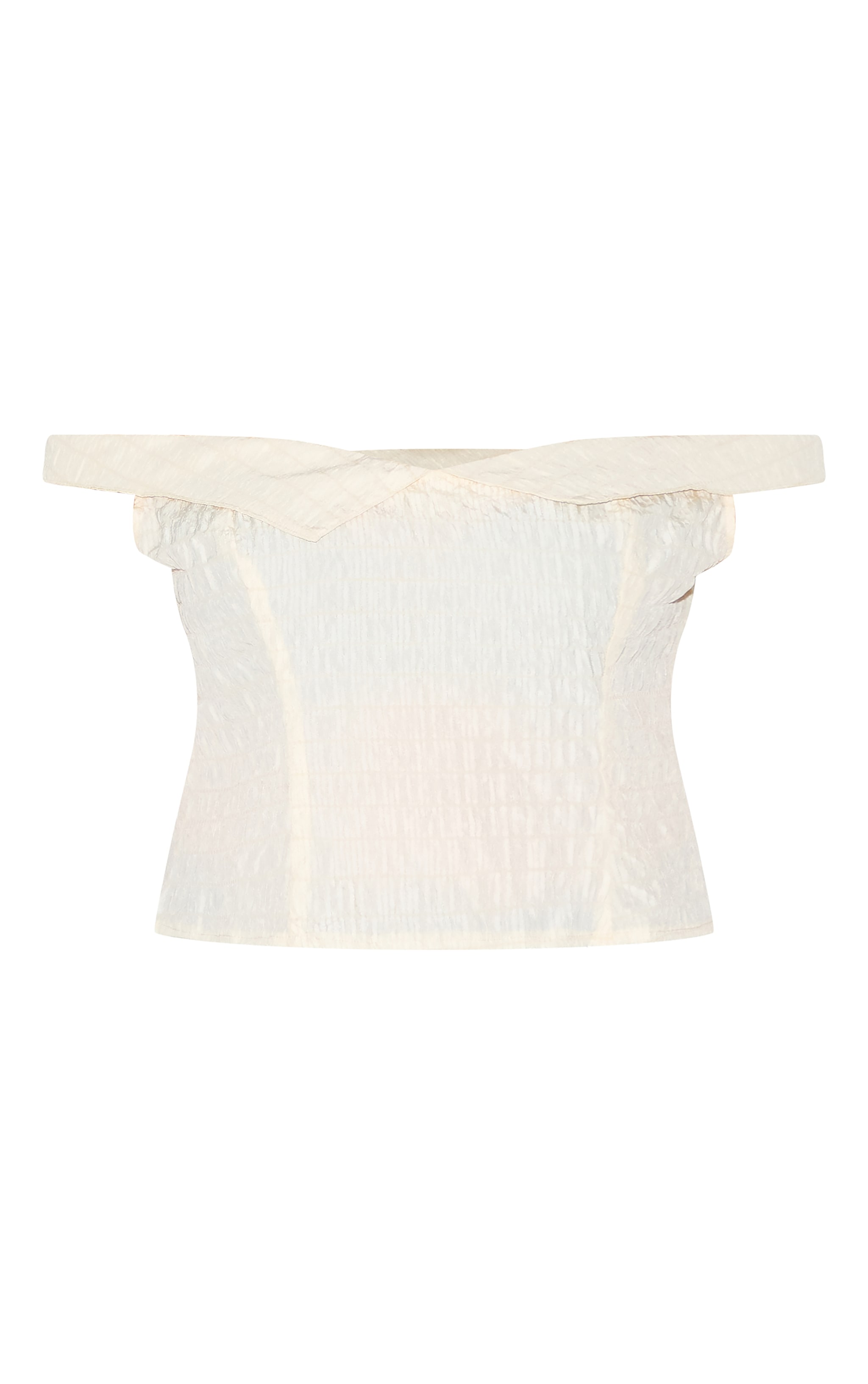 Plus Almond Peach Skin Striped Bardot Long Top image 5