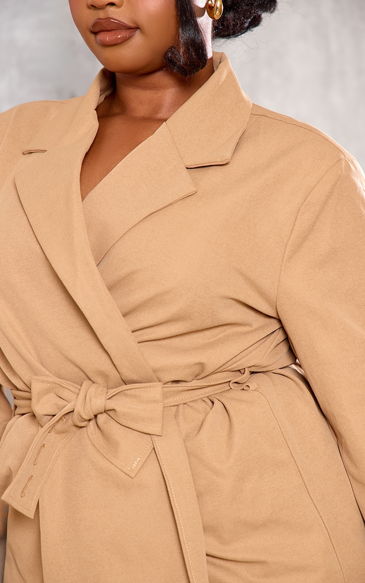 Plus Sand Belted Waist Blazer image 4