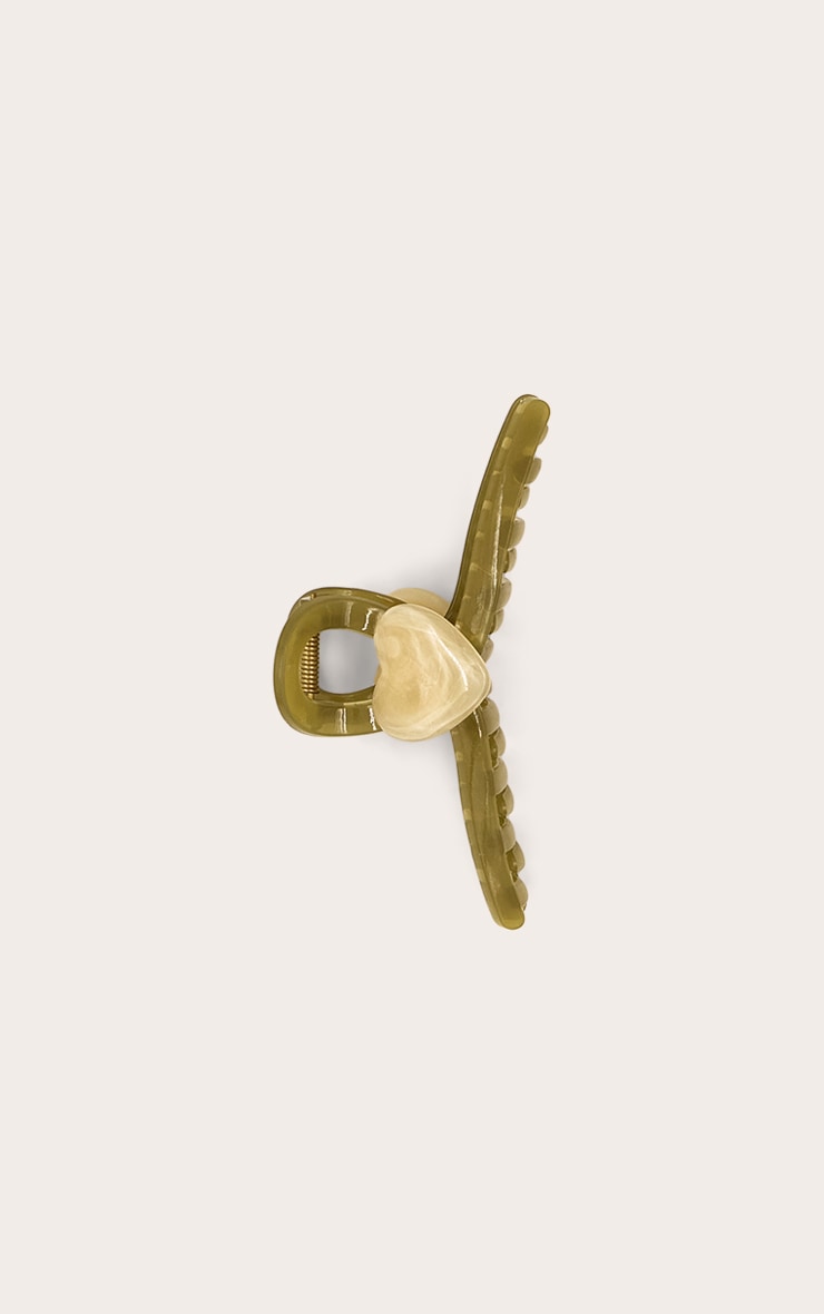 Smokey Jade Heart Claw Clip image 2