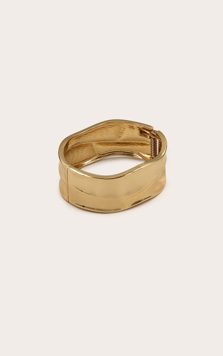 Gold Textured Ribbed Cuff image 2