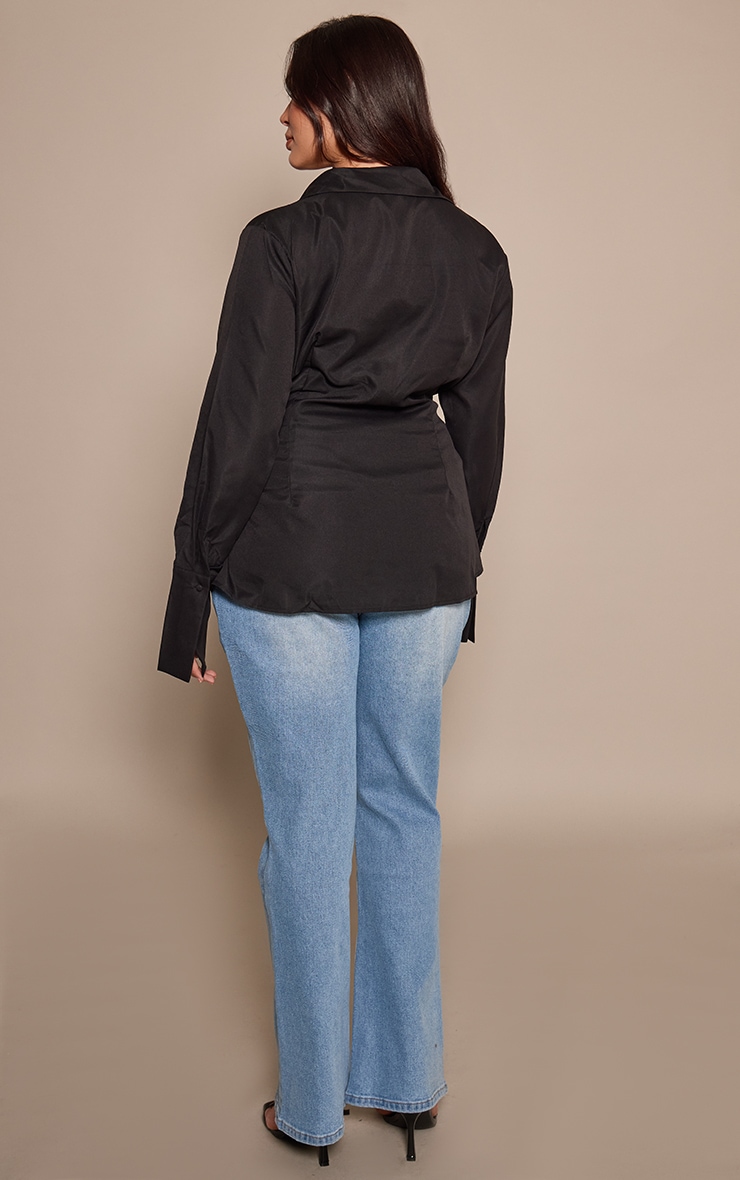 Plus Mid Blue Cropped Straight Leg Jean image 3