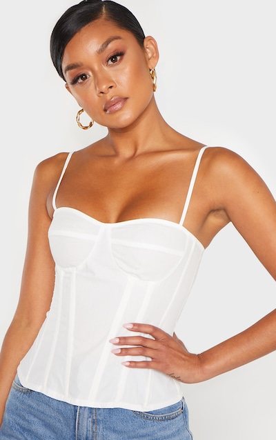 Top corset structuré blanc