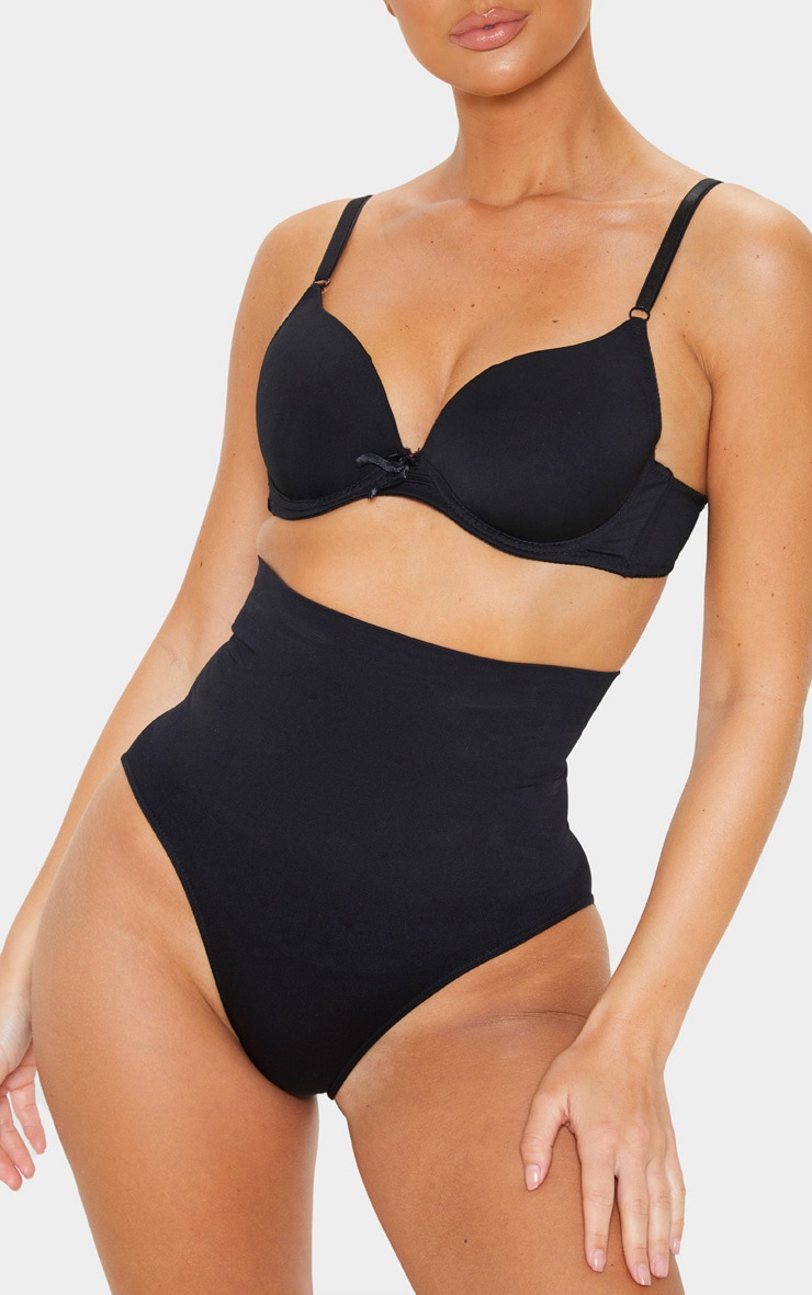 Black Seamless High Waist Control Shapewear Brief