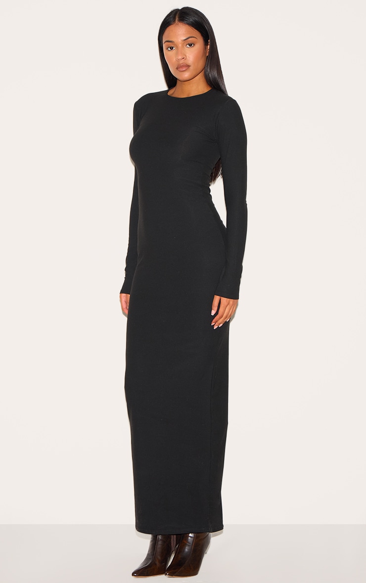 Tall Black Soft Touch Long Sleeve Maxi Dress image 3