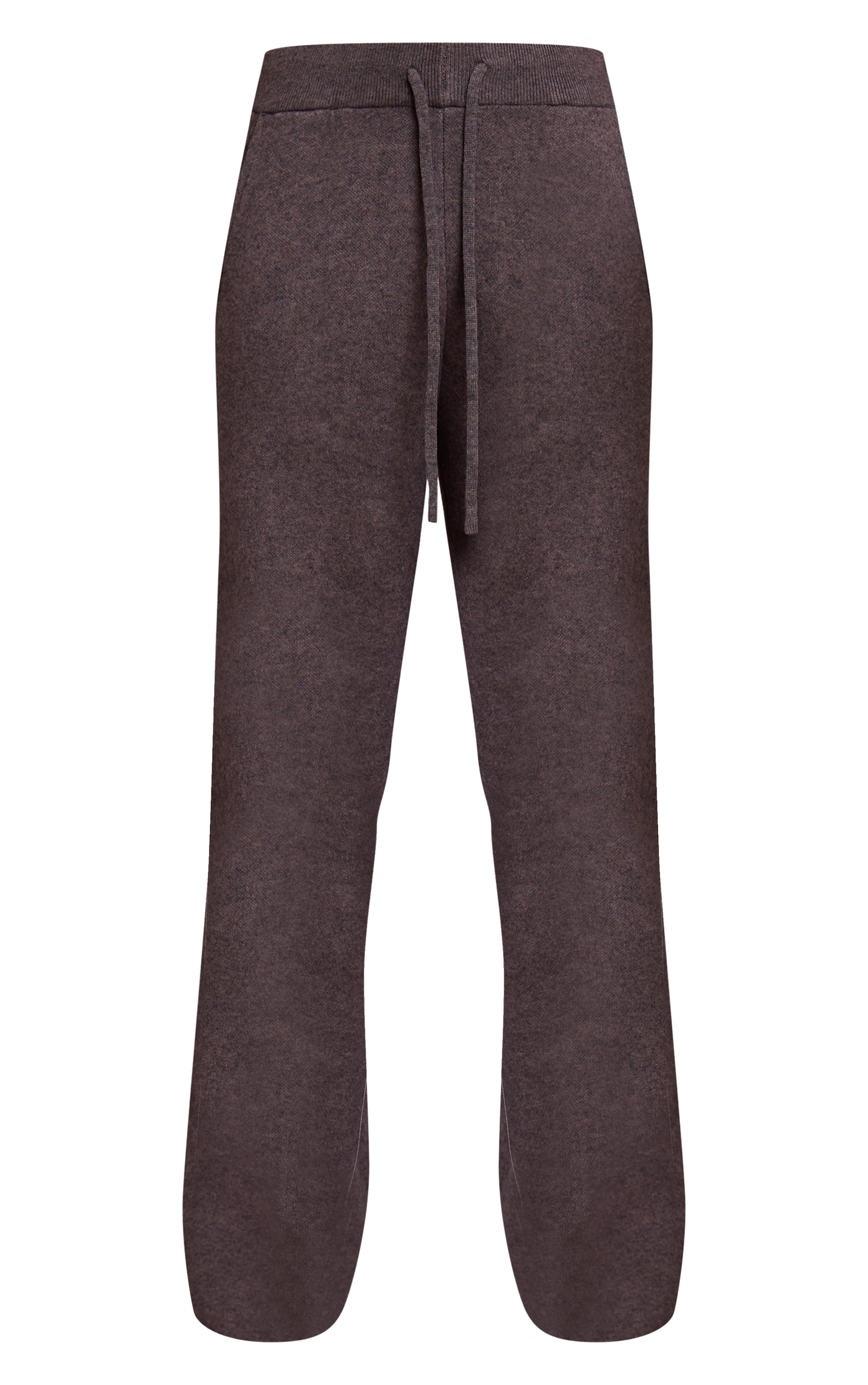 Charcoal Drawstring Wide Leg Knitted Pants image 5