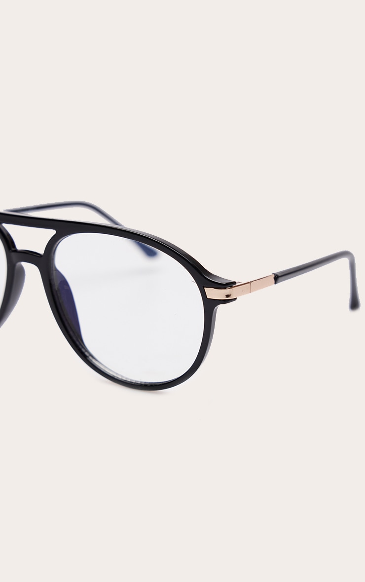 Black Oversized Aviator Blue Light Readers image 4