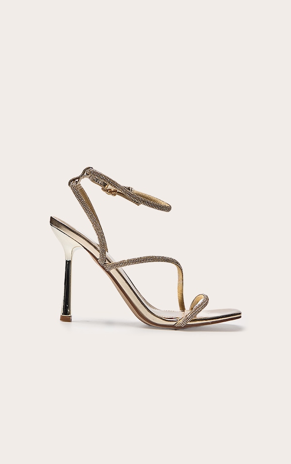 Gold Metallic Hot Fix Heeled Sandal