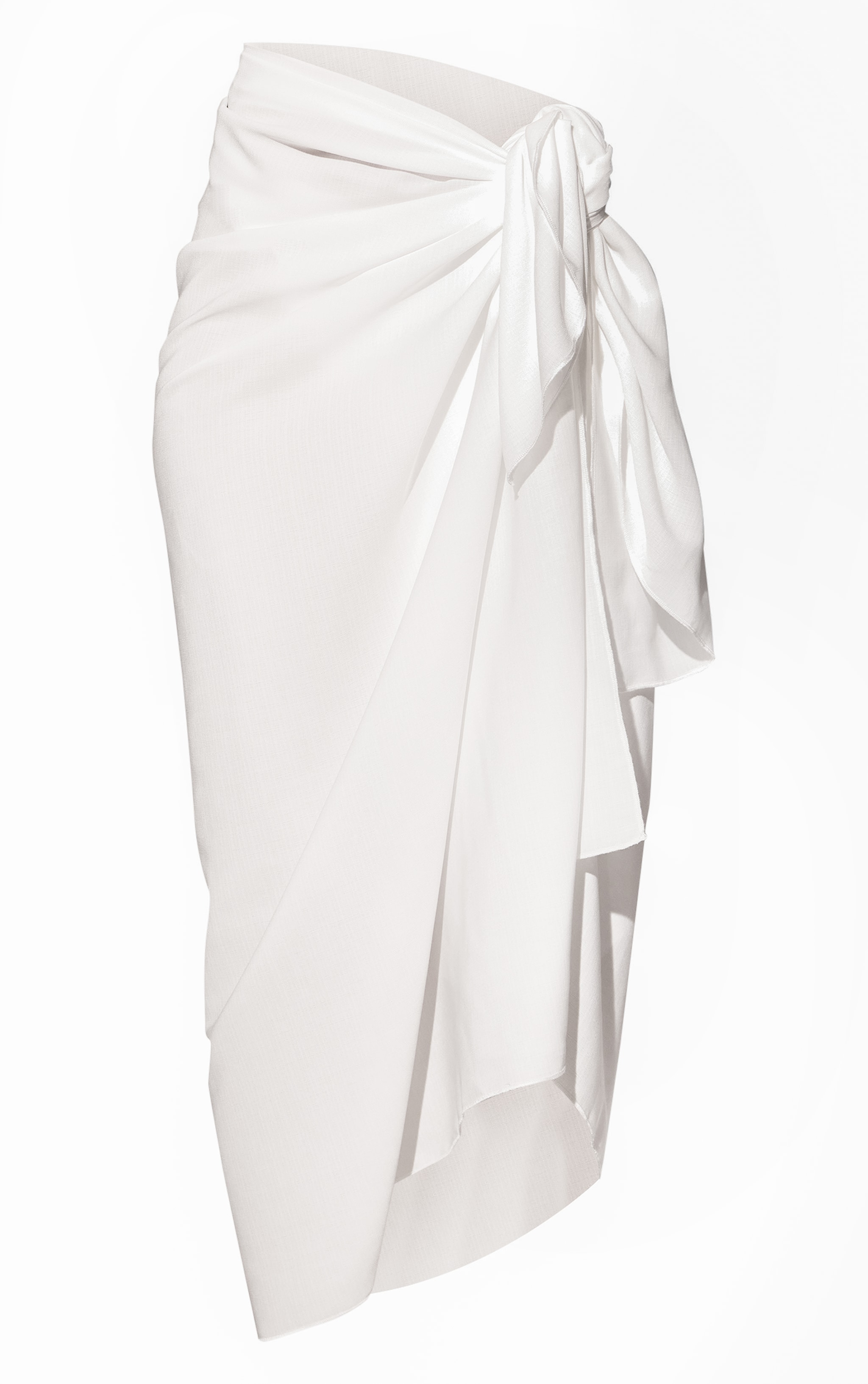 White Linen Look Rectangle Sarong image 5
