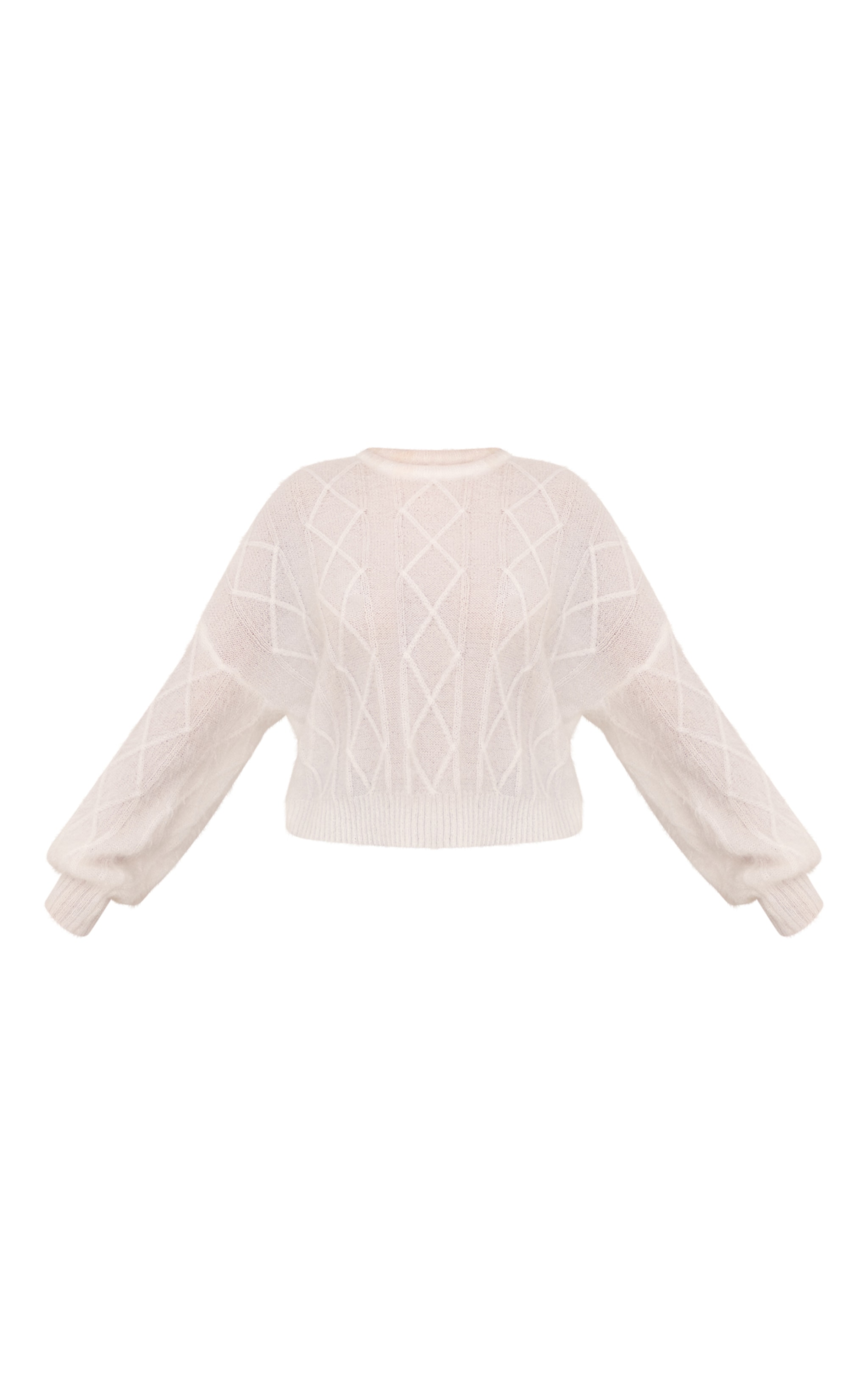 White Candyfloss Knit Cable Knit Jumper image 5