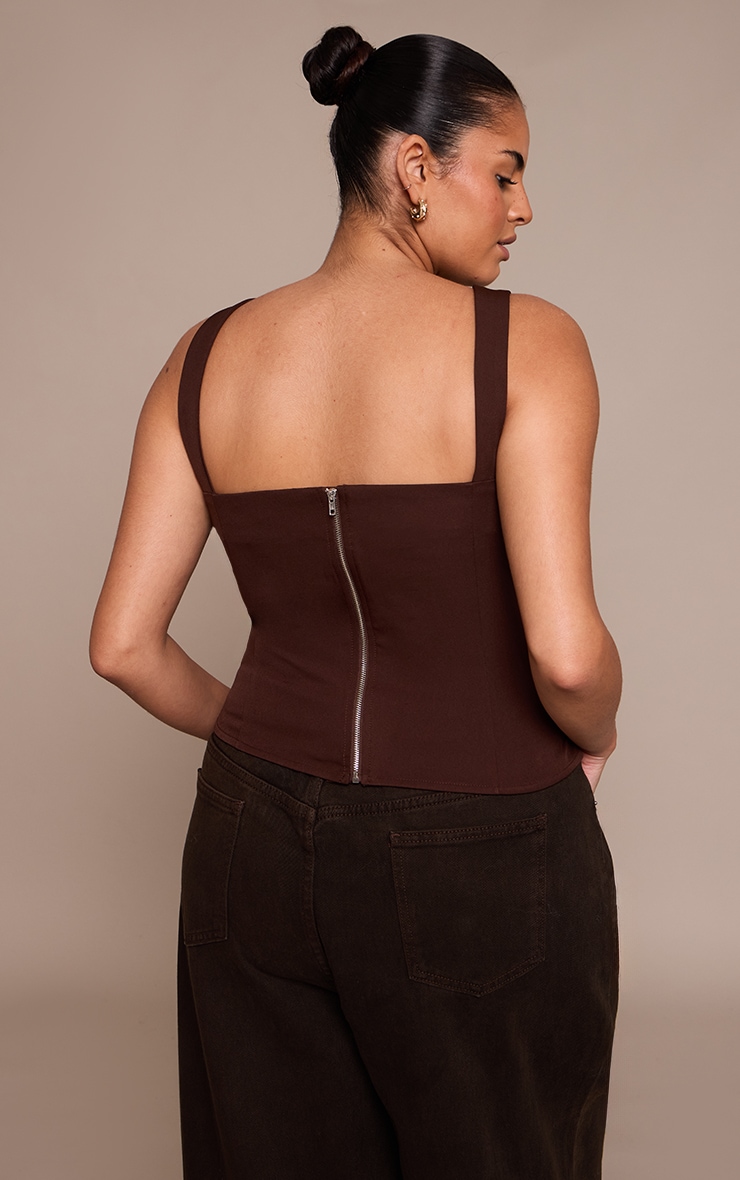 Plus Chocolate Curved Hem Corset image 2