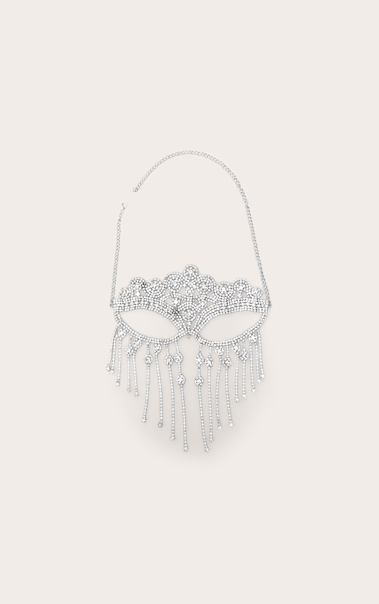 Silver Diamante Masquerade Headpiece image 2