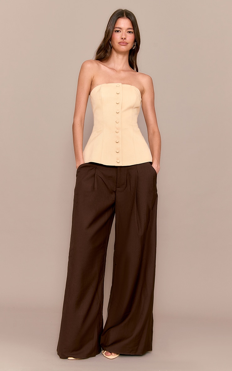 Veston bustier structuré tissé jaune beurre image 3