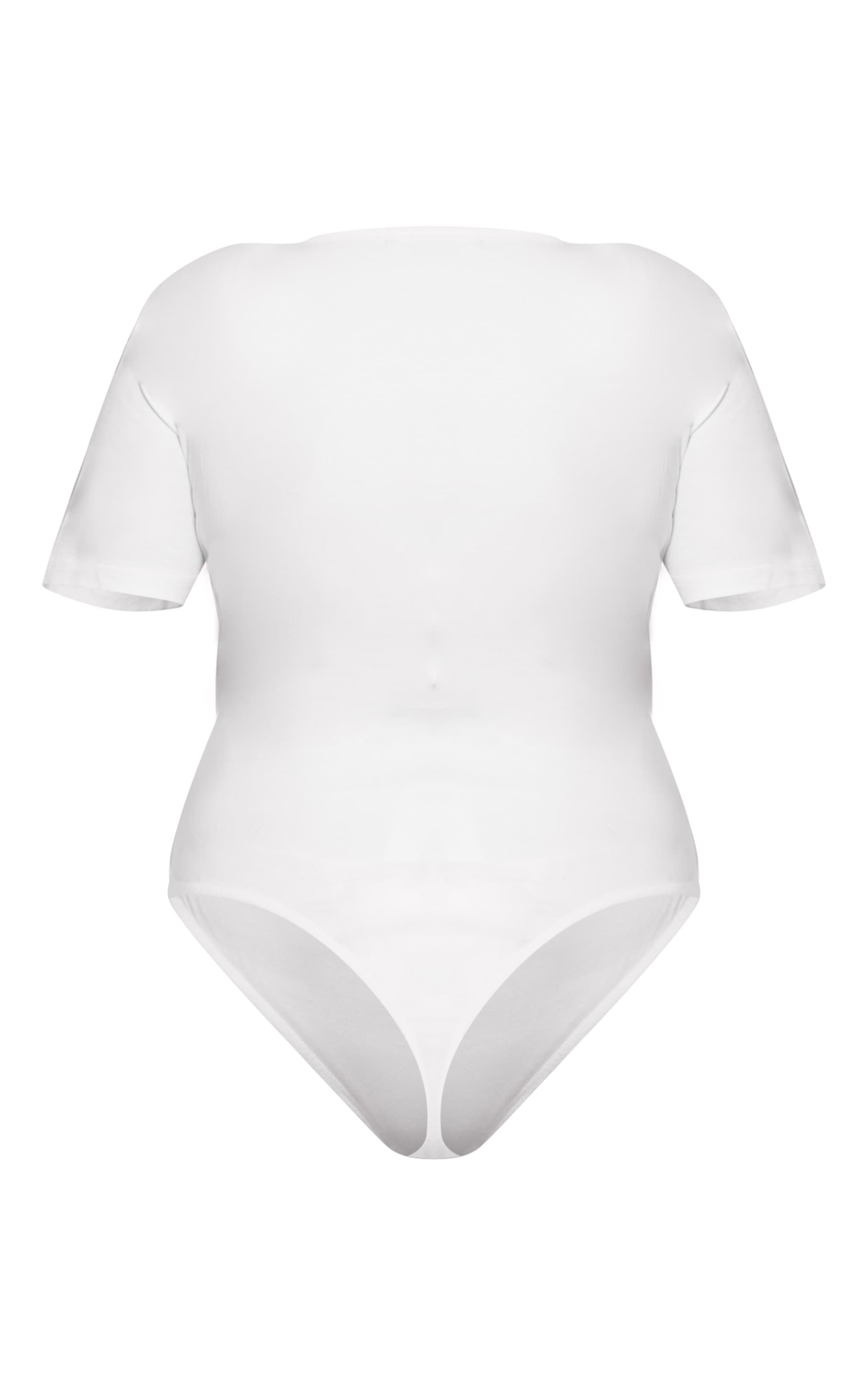 Plus Cream Prettylittlething Short Sleeve Bodysuit image 6