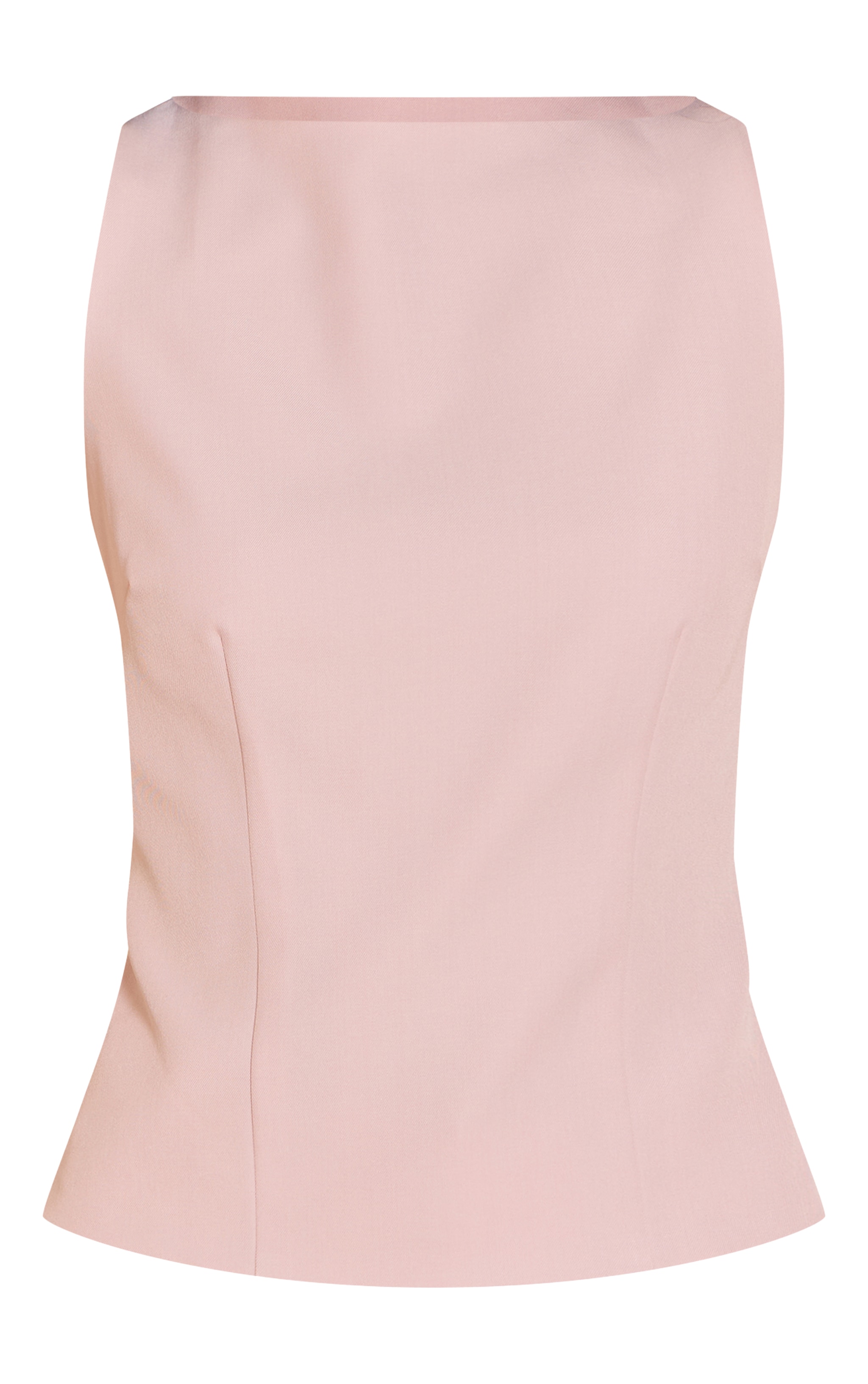 Pale Pink Racer Neck Detail Top image 5