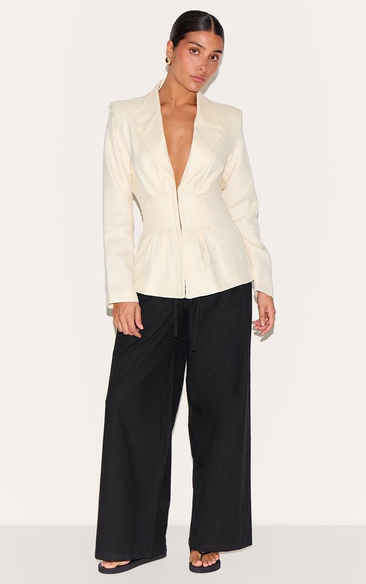 Blazer Crème Ajusté à la Taille, Taille Petite image 3