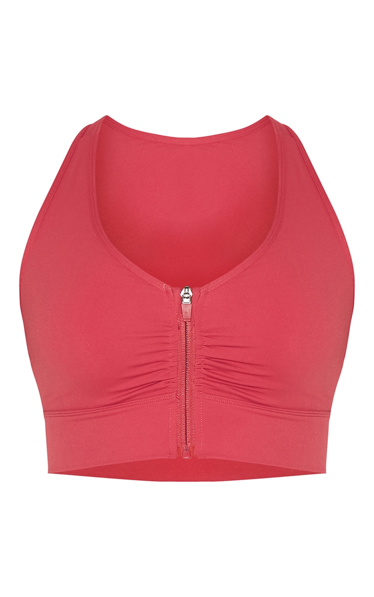 Shape Rose Active Ruched Zip Front Cupped Sports Bra image 5