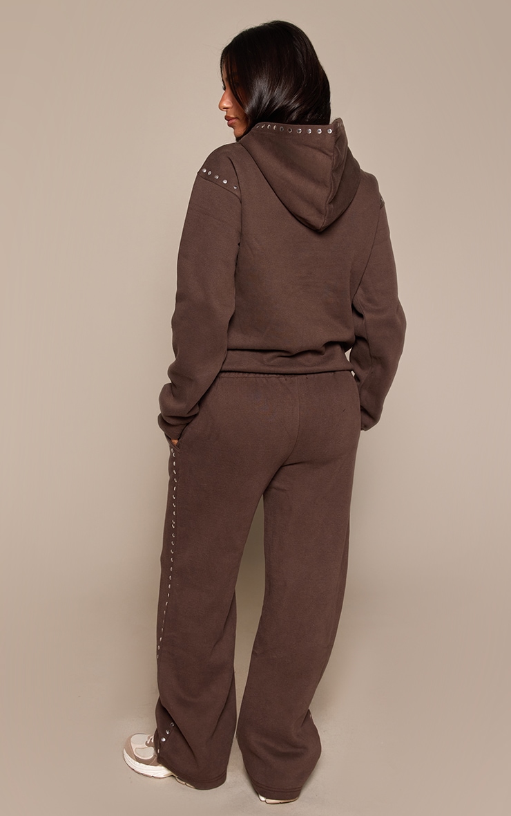 Petite Chocolate Stud Detail Sweatpants image 3
