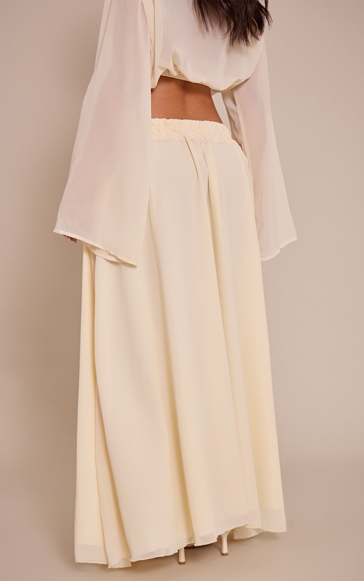 Petite Butter Yellow Chiffon Tie Side Maxi Skirt image 3