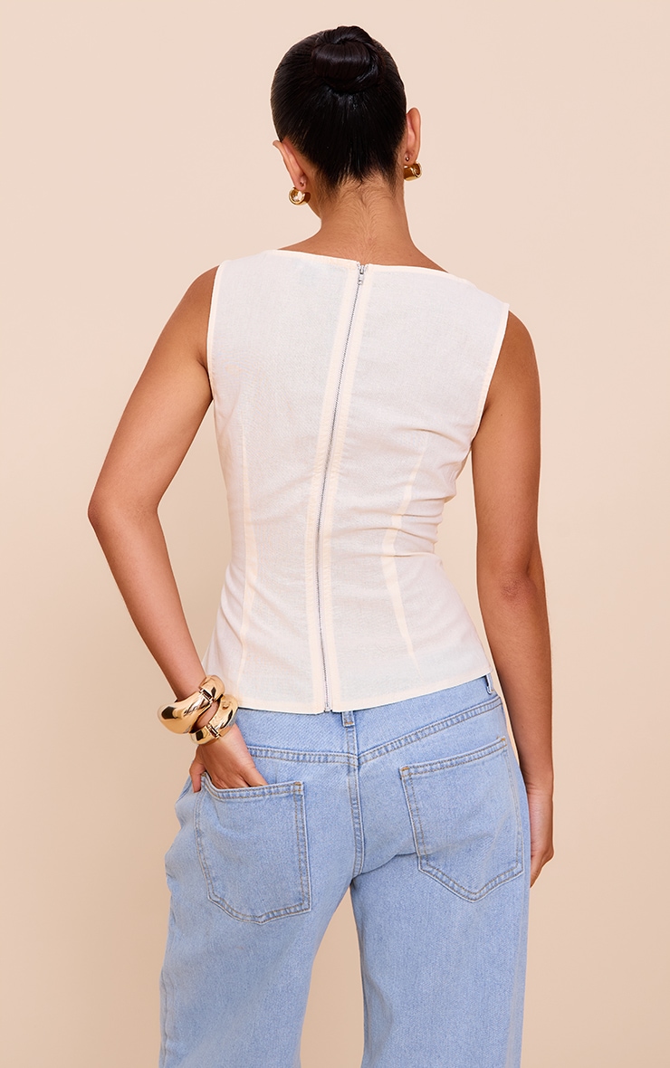 Top long tissé crème image 2