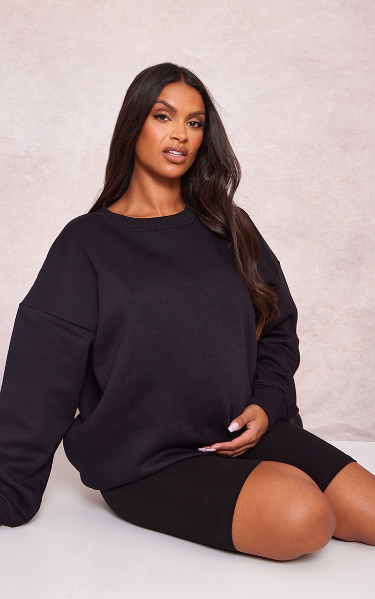 Maternity Black Ultimate Basic Sweatshirt image 3