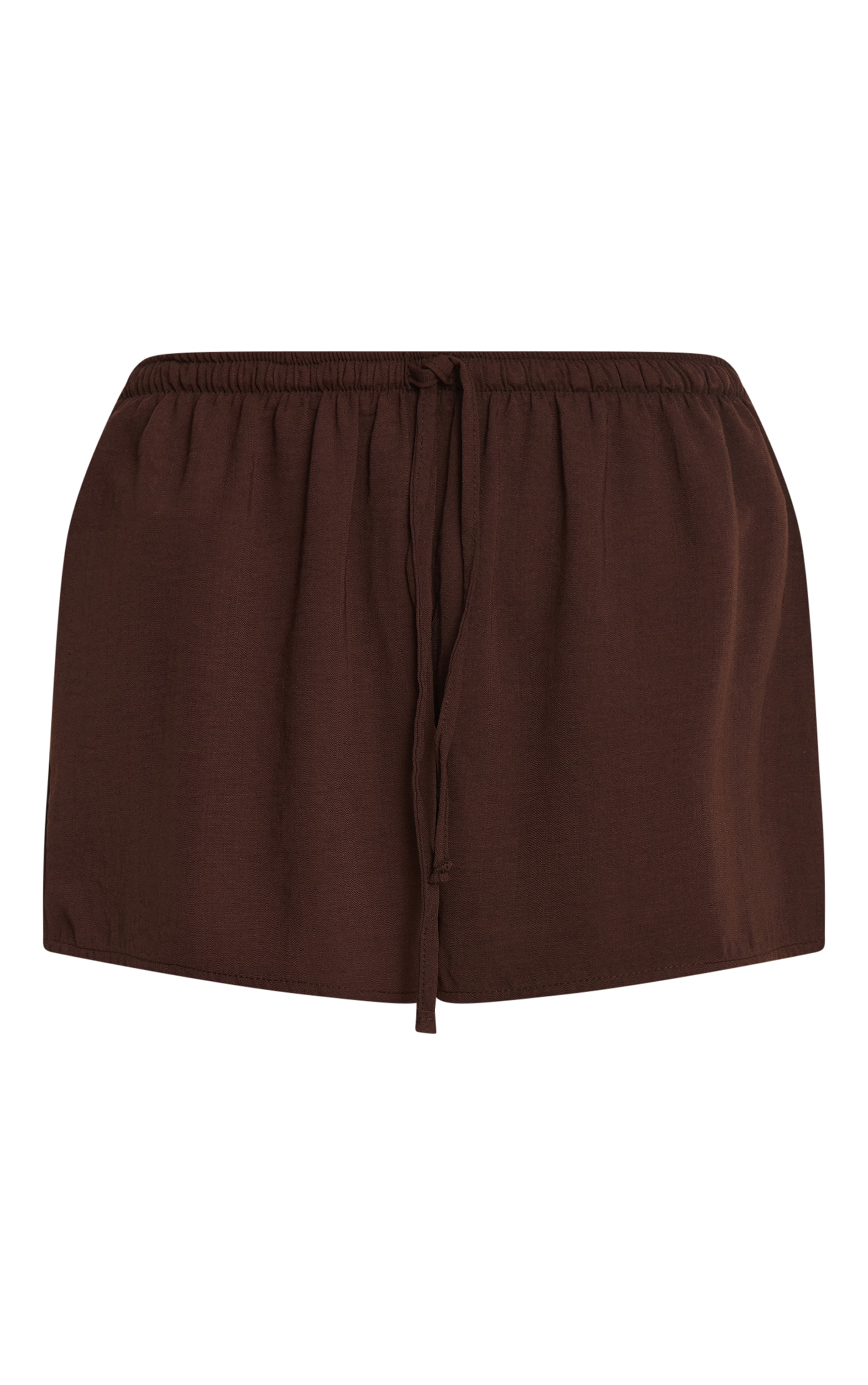 Chocolate Linen Look Drawstring Beach Shorts image 6