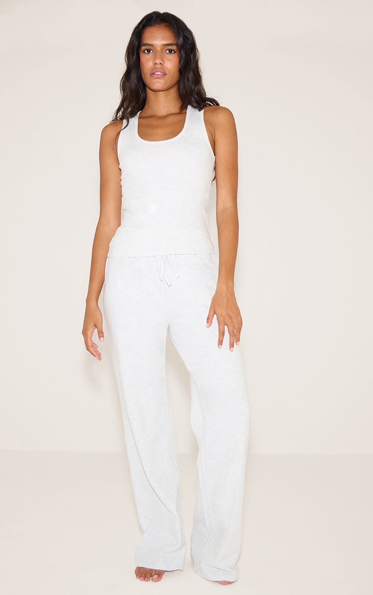 Grey Marl Jersey Pj Vest image 3
