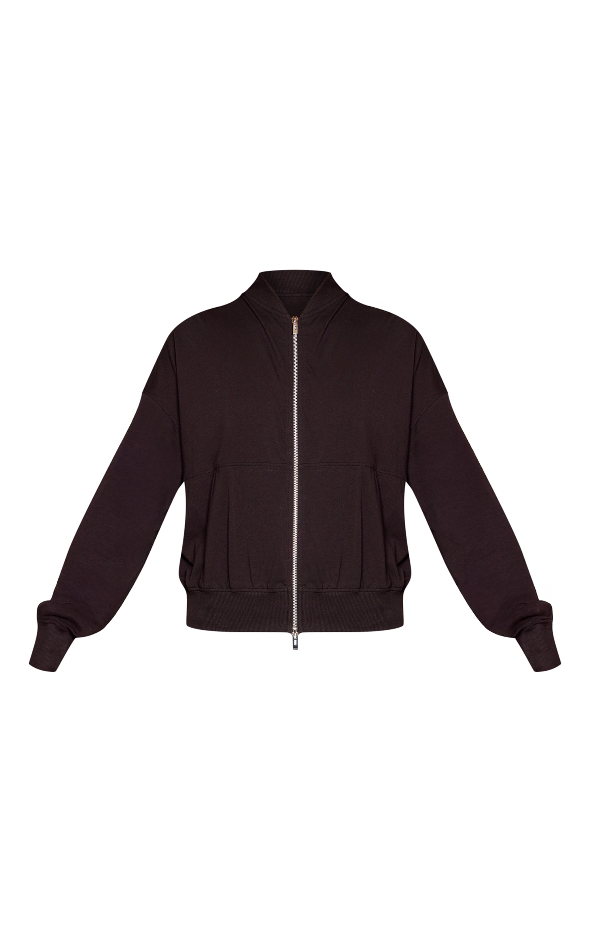 Black Casual Zip Through Bomber image 5