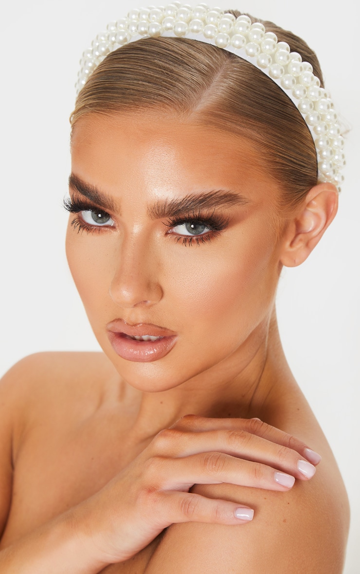 White Pearl Embellished Alice Headband