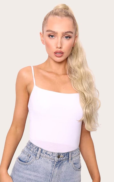 LullaBellz Grande Hollywood Wave 26" Wraparound Pony Light Golden Blonde