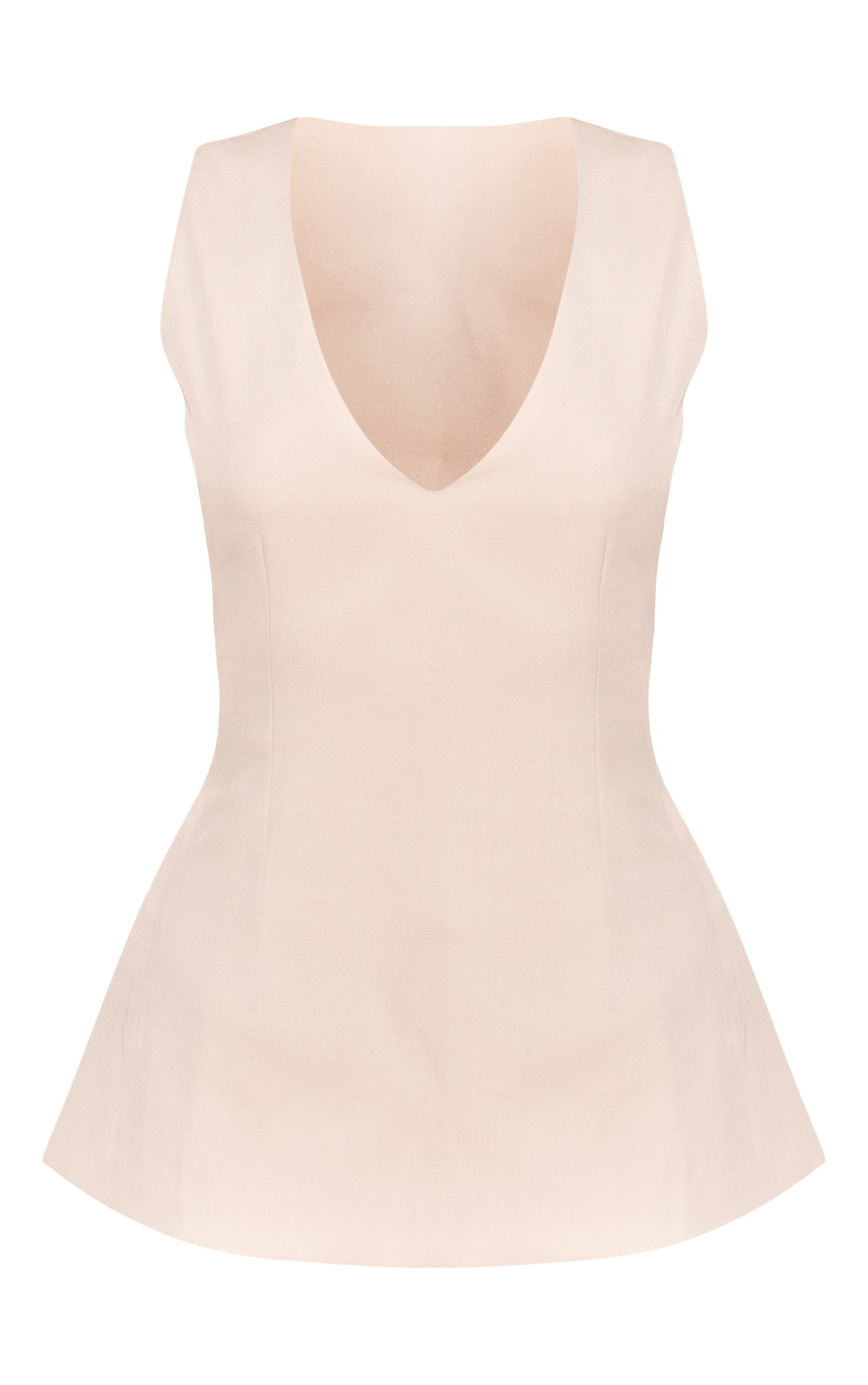 Stone Woven V Neck Longline Top image 5