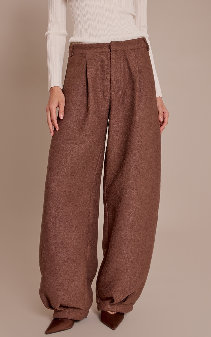Chocolate Boucle Textured Balloon Pants image 2