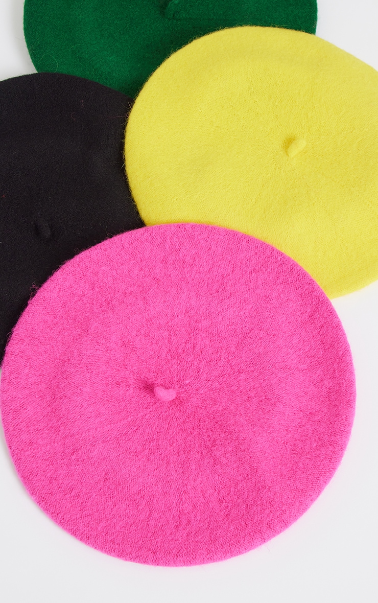 Hot Pink Simple Felt Beret image 2