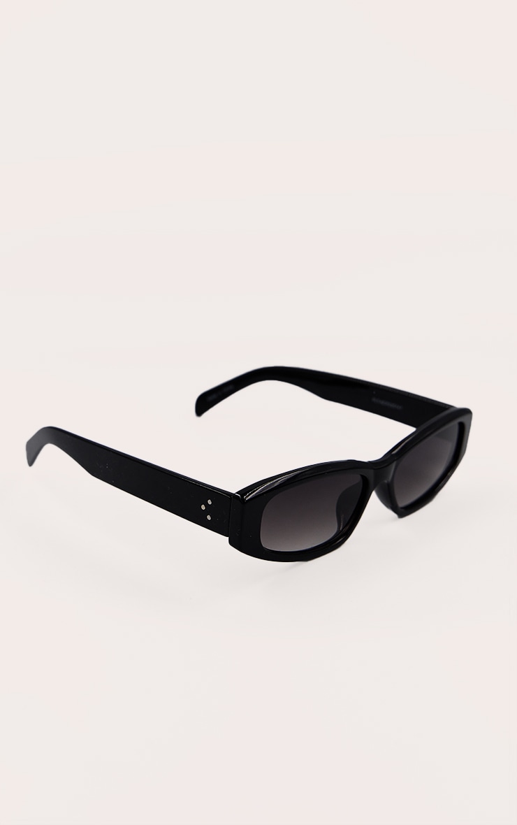 Black Cat Eye Slim Sunglasses image 4