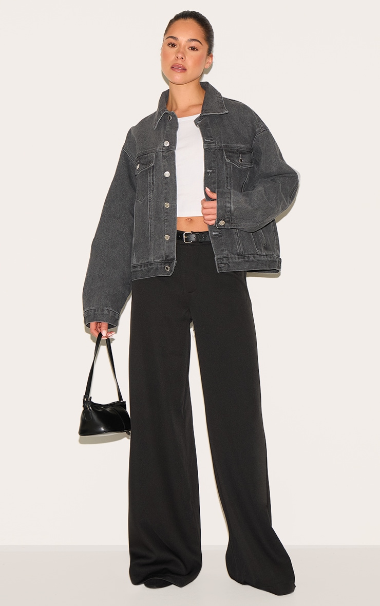 Grey Oversized Classic Denim Jacket image 3