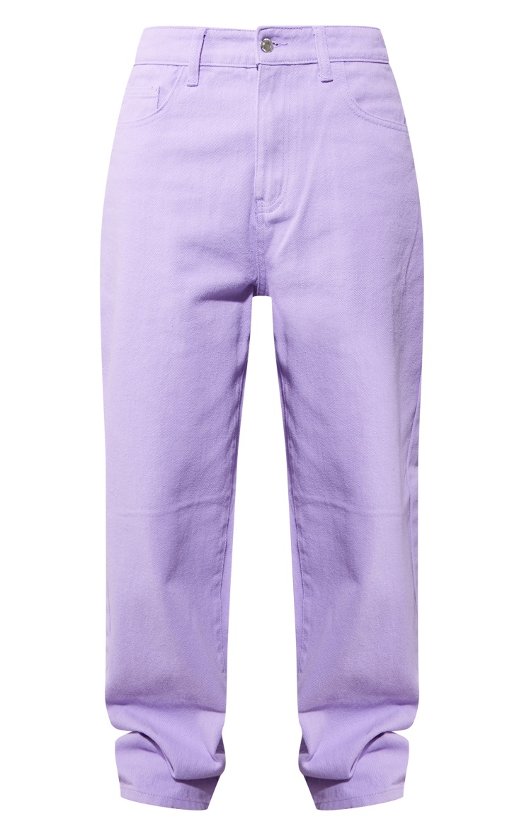 Lilac Dipped Back Waistband Boyfriend Jeans image 3