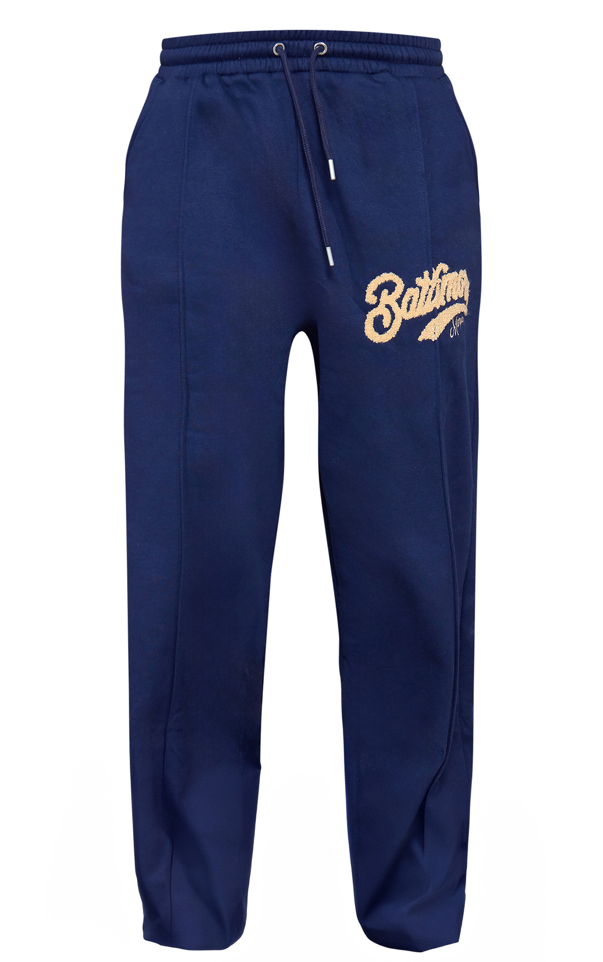 Tall Jogging large bleu marine appliqué moutonné Baltimore et détail coutures image 5