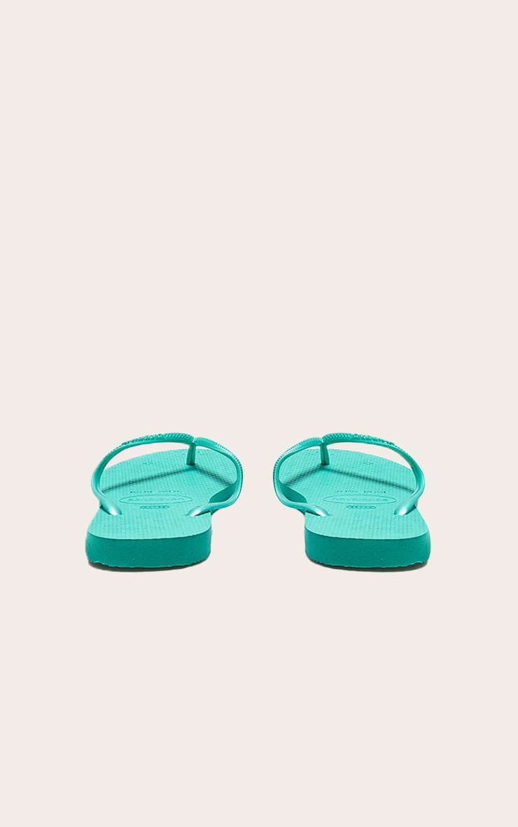 Green Metallic Havaianas Slim Flip Flops image 3