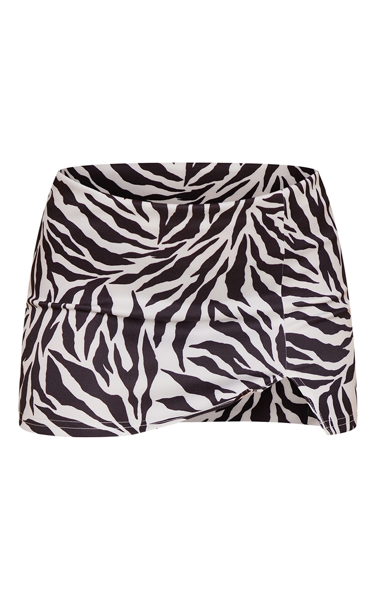 Zebra Print Stretch Woven Micro Mini Skirt image 6