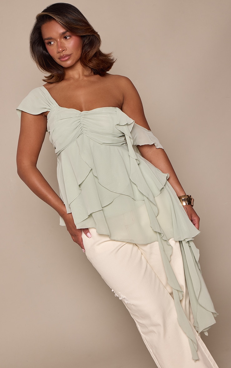 Shape Olive Frill Top