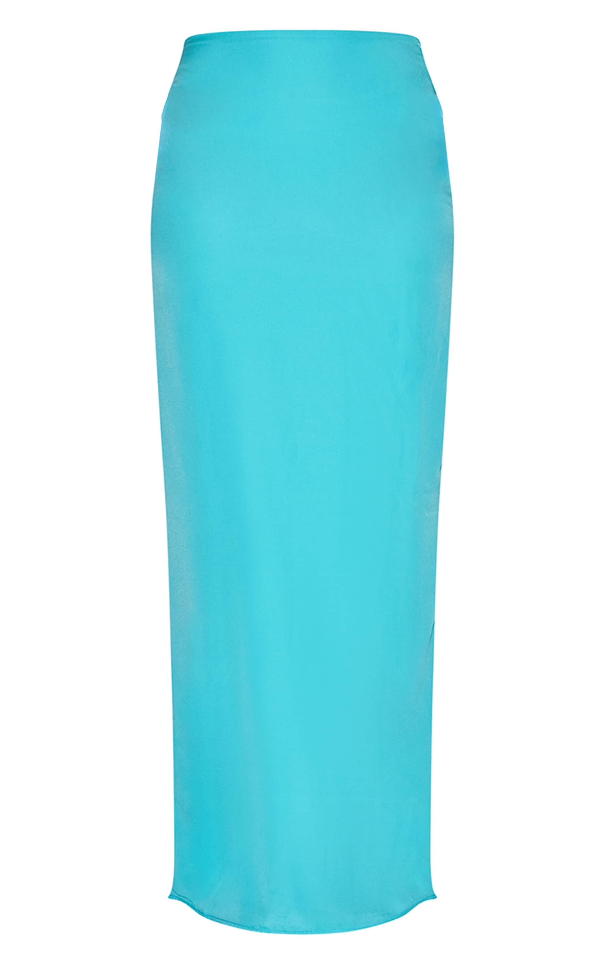 Aqua Chiffon Maxi Skirt image 5