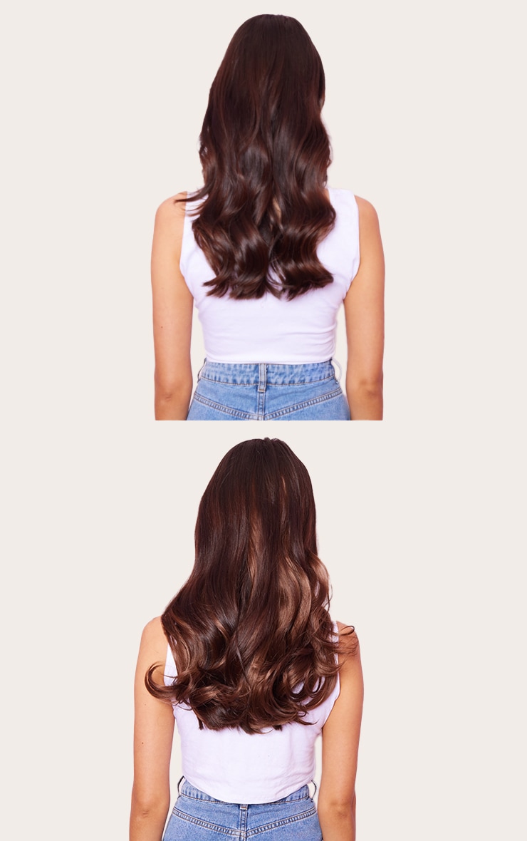 Lullabellz Thick 16` 1 Piece Curly Clip In Hair Extensions Chestnut image 4