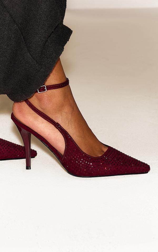 Burgundy Hotfix Heeled Sandal