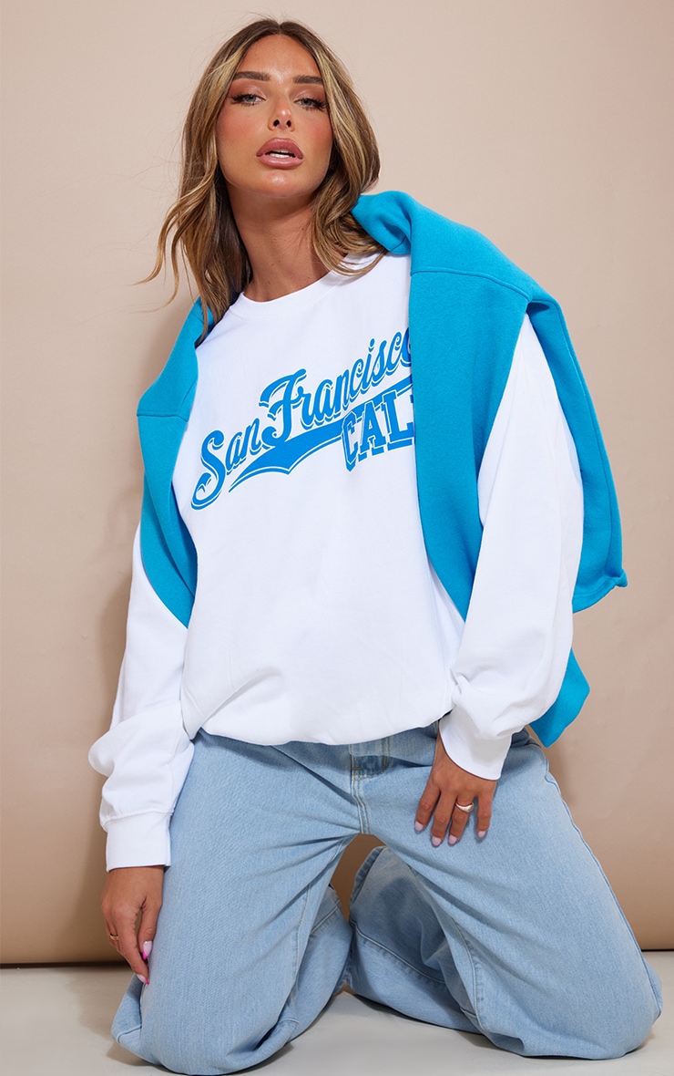 White San Francisco Cali Print Sweatshirt